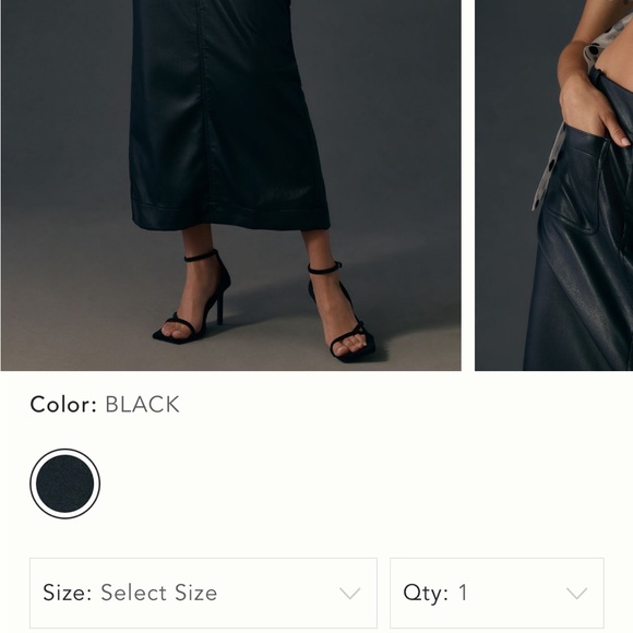 Faux brown leather Anthropologie Maeve skirt, size large. Perfect for fall! - Picture 2 of 7